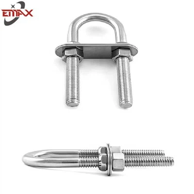 Ruostumattomasta teräksestä valmistettu u pultit ja mutterit litteällä pesukoneella